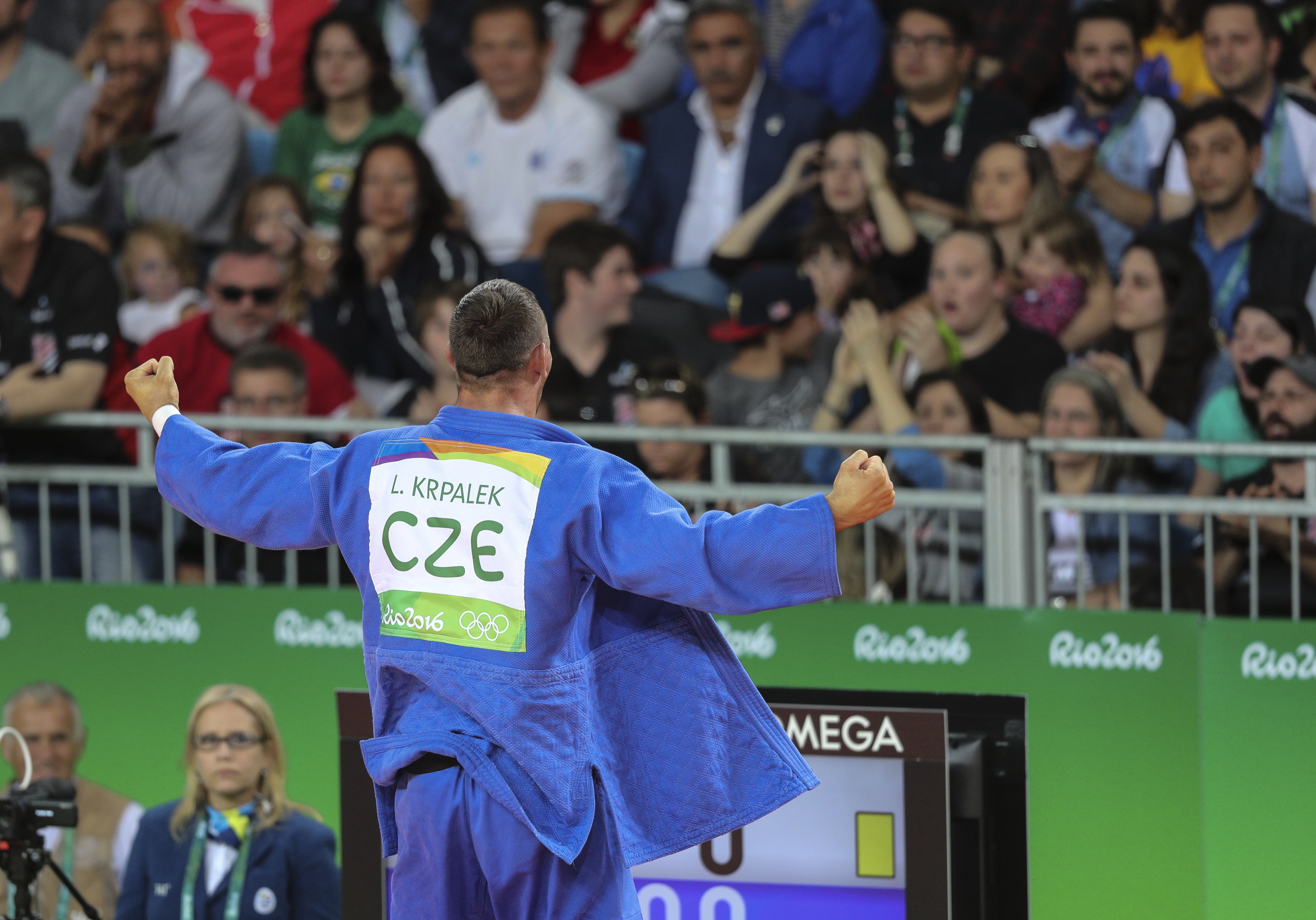 Lukáš Krpálek slaví vítězství na olympijských hrách v Riu 2016